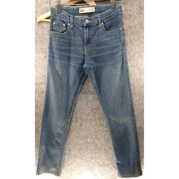 Levi's 511 Slim Jeans Boy's Size 14 Reg 27x29 A: 26x27.5 Blue Dark Wash Denim - Picture 1 of 10